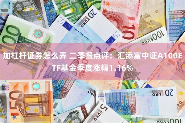 加杠杆证券怎么弄 二季报点评：汇添富中证A100ETF基金季度涨幅1.16%