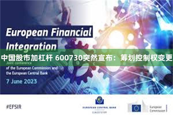 中国股市加杠杆 600730突然宣布：筹划控制权变更